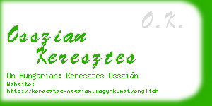 osszian keresztes business card